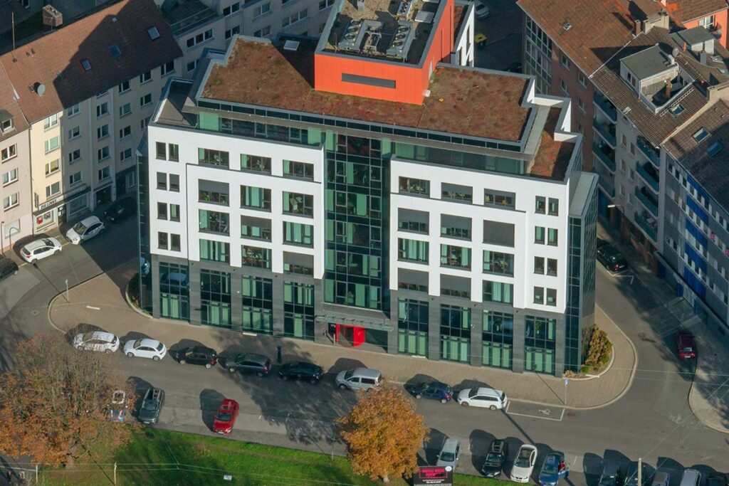 KD-Bank,-Dortmund,-07.11.2018,-Bernhard-Fischer,-Luftbild-Nr.-7067-Internet_1200px Eine Luftaufnahme des Hauptstandortes in Dortmund: Schwanenwall 27