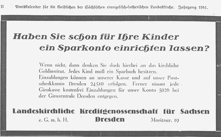 Anzeige der LKG Sachsen aus 1930